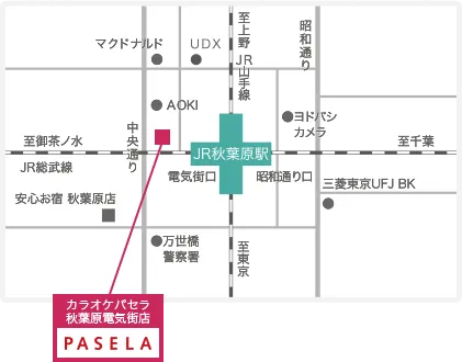 カラオケパセラ秋葉原電気街店へのアクセス