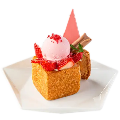 苺とチョコの紅茶ミルキープチハニトー　～紅茶練乳ソース～