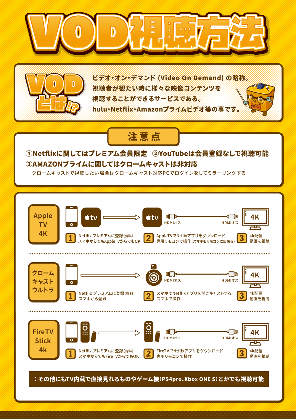 パセラで対応できる4K映像とVOD視聴方法について