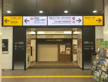 JR各線御徒町駅 北口改札を出たら、右へ進みます。