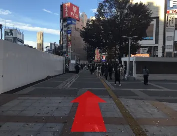 直進して横断歩道を渡ります。