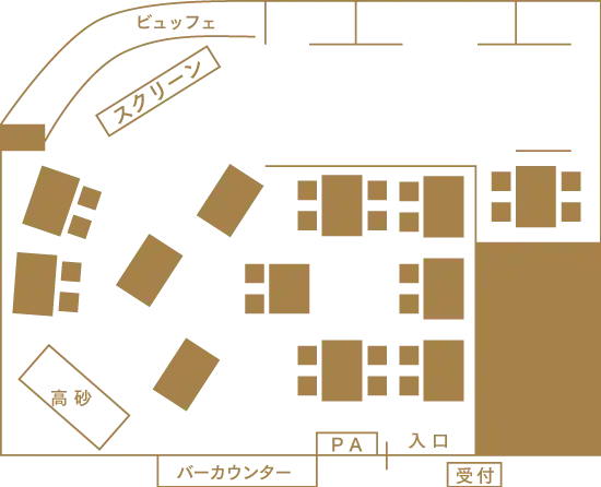 プルメリアカフェ横浜店</span>のレイアウト